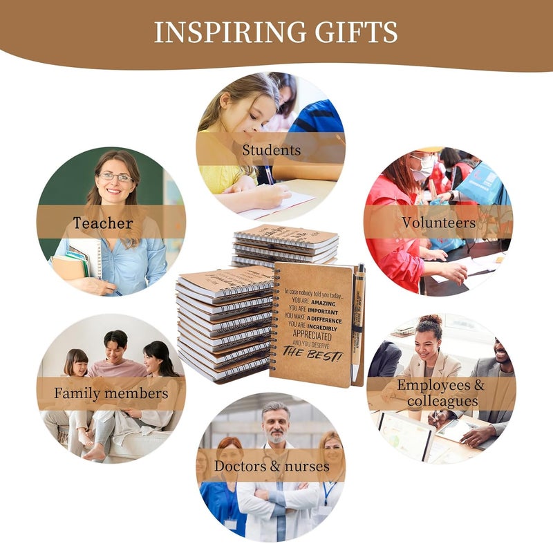 Tarevaniwa 100 Pcs Employee Appreciation Gifts Bulk -50 Sets of Inspirational Notebooks with Motivational Pens, Small Notepads for Coworkers, Office Staff, Team, Volunteer, Group, Teachers, Thank You Gifts - Image 4